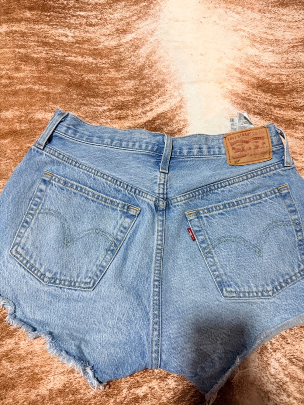 Levi's Light Blue Denim High-Rise Cutoff Shorts